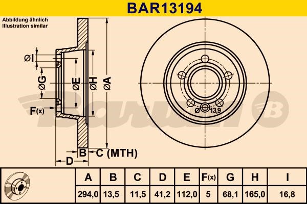 Barum BAR13194 Bremsscheibe hinten, unbelüftet BAR13194: Kaufen Sie zu einem guten Preis in Polen bei 2407.PL!