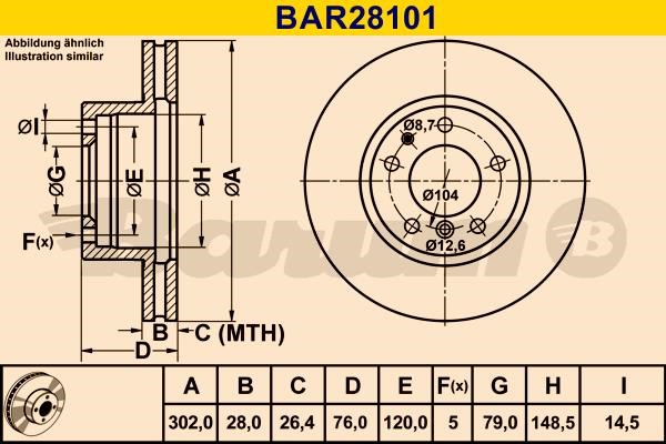 Barum BAR28101 Ventilated disc brake, 1 pcs. BAR28101: Buy near me at 2407.PL in Poland at an Affordable price!