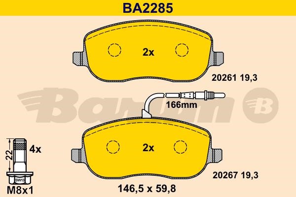 Barum BA2285 Brake Pad Set, disc brake BA2285: Buy near me at 2407.PL in Poland at an Affordable price!