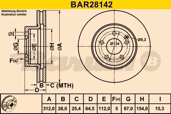 Barum BAR28142 Ventilated disc brake, 1 pcs. BAR28142: Buy near me at 2407.PL in Poland at an Affordable price!