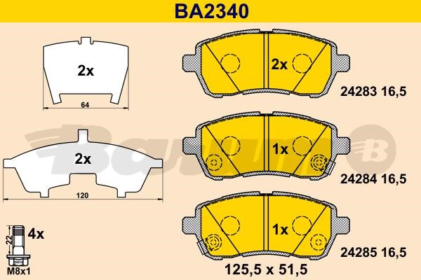 Barum BA2340 Brake Pad Set, disc brake BA2340: Buy near me in Poland at 2407.PL - Good price!