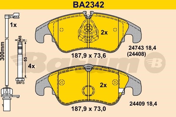 Barum BA2342 Тормозные колодки дисковые, комплект BA2342: Отличная цена - Купить в Польше на 2407.PL!