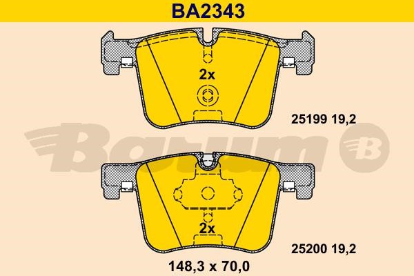 Barum BA2343 Brake Pad Set, disc brake BA2343: Buy near me in Poland at 2407.PL - Good price!