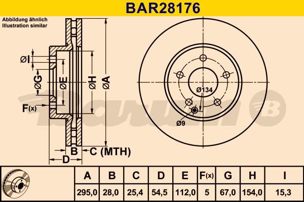 Barum BAR28176 Front brake disc ventilated BAR28176: Buy near me in Poland at 2407.PL - Good price!