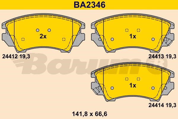 Barum BA2346 Brake Pad Set, disc brake BA2346: Buy near me in Poland at 2407.PL - Good price!