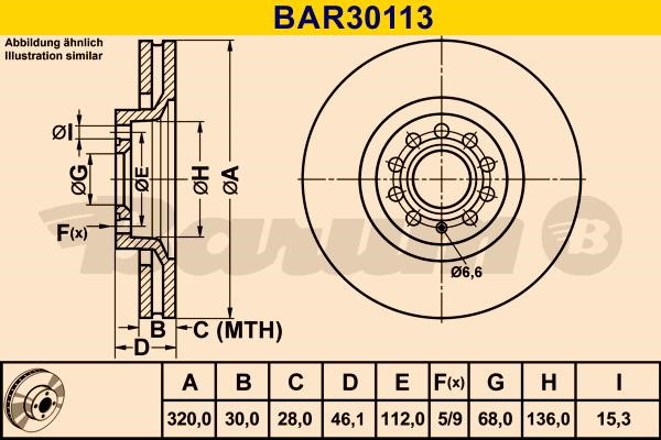 Barum BAR30113 Innenbelüftete Bremsscheibe BAR30113: Kaufen Sie zu einem guten Preis in Polen bei 2407.PL!