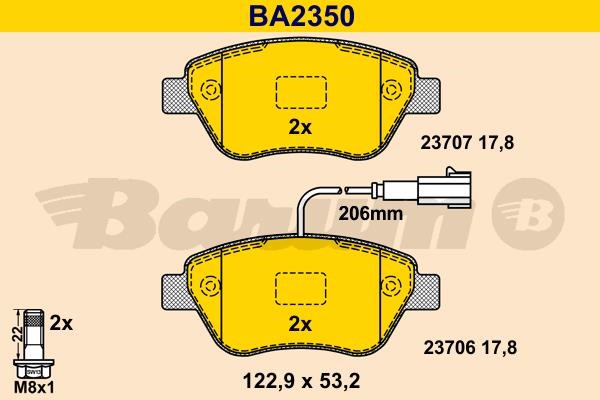Barum BA2350 Brake Pad Set, disc brake BA2350: Buy near me in Poland at 2407.PL - Good price!