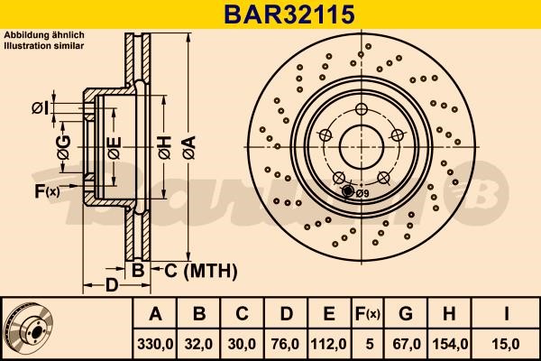 Barum BAR32115 Innenbelüftete Bremsscheibe perforiert BAR32115: Kaufen Sie zu einem guten Preis in Polen bei 2407.PL!