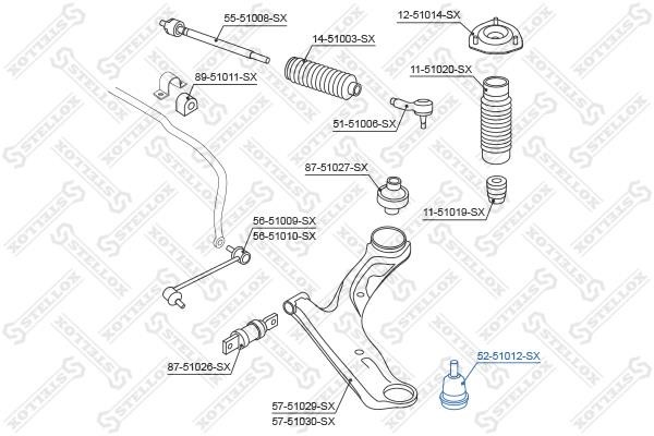 Stellox 52-51012-SX Ball joint 5251012SX: Buy near me in Poland at 2407.PL - Good price!