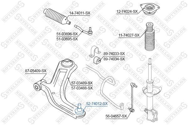 Stellox 52-74012-SX Ball joint 5274012SX: Buy near me in Poland at 2407.PL - Good price!