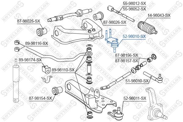 Stellox 52-98010-SX Ball joint 5298010SX: Buy near me in Poland at 2407.PL - Good price!
