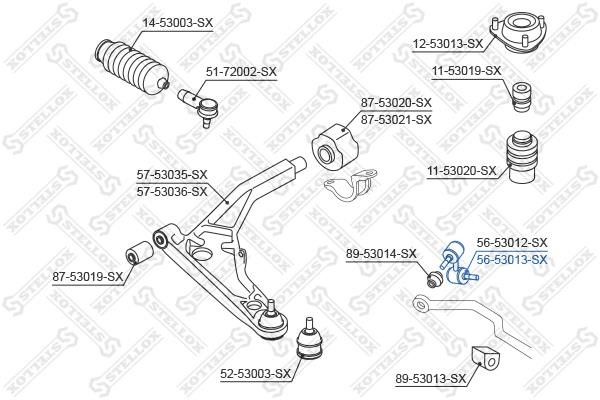 Stellox 56-53013-SX Front stabilizer bar, right 5653013SX: Buy near me in Poland at 2407.PL - Good price!