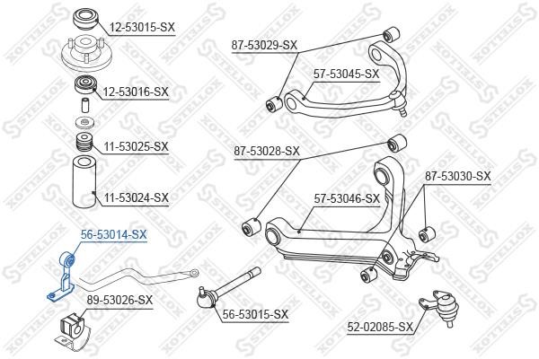 Stellox 56-53014-SX Front stabilizer bar 5653014SX: Buy near me in Poland at 2407.PL - Good price!