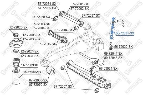 Stellox 56-72031-SX Втулка стабилизатора заднего 5672031SX: Купить в Польше - Отличная цена на 2407.PL!