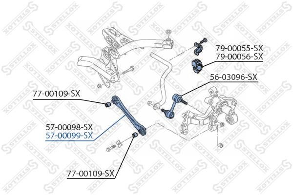 Stellox 57-00099-SX Рычаг подвески задний нижний правый 5700099SX: Купить в Польше - Отличная цена на 2407.PL!