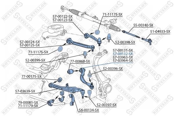 Stellox 57-00132-SX Suspension Arm Rear Lower Right 5700132SX: Buy near me in Poland at 2407.PL - Good price!