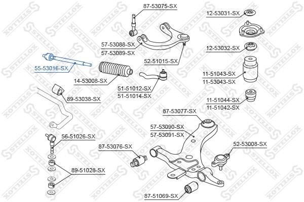 Stellox 55-53016-SX Inner Tie Rod 5553016SX: Buy near me in Poland at 2407.PL - Good price!