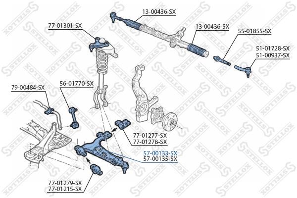 Stellox 57-00133-SX Querlenker vorne unten links 5700133SX: Kaufen Sie zu einem guten Preis in Polen bei 2407.PL!