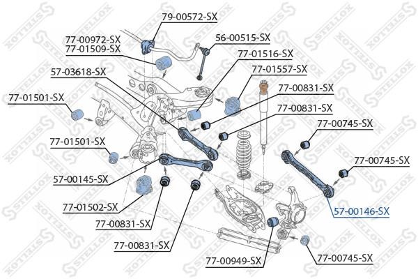 Stellox 57-00146-SX Rear suspension arm 5700146SX: Buy near me in Poland at 2407.PL - Good price!