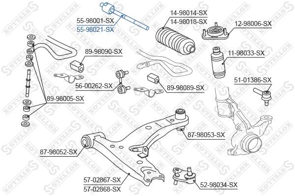 Stellox 55-98021-SX Inner Tie Rod 5598021SX: Buy near me in Poland at 2407.PL - Good price!