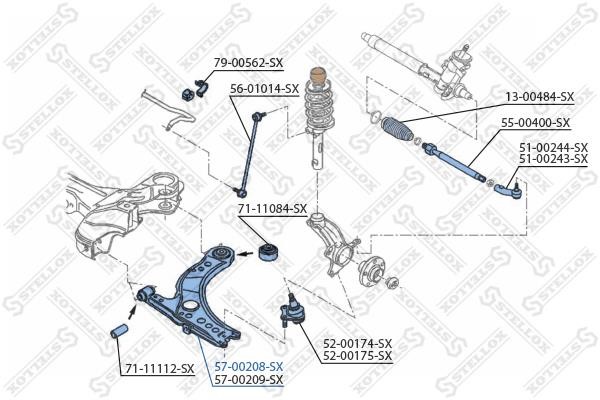 Stellox 57-00208-SX Track Control Arm 5700208SX: Buy near me in Poland at 2407.PL - Good price!