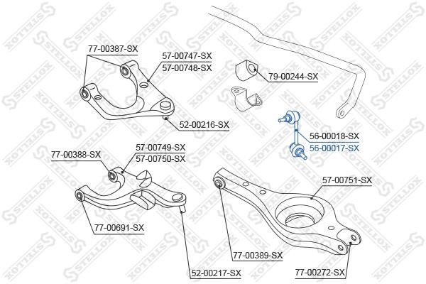 Stellox 56-00017-SX Stabilizer bar, rear right 5600017SX: Buy near me in Poland at 2407.PL - Good price!