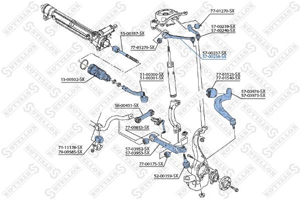 Stellox 57-00238-SX Suspension arm front upper right 5700238SX: Buy near me in Poland at 2407.PL - Good price!