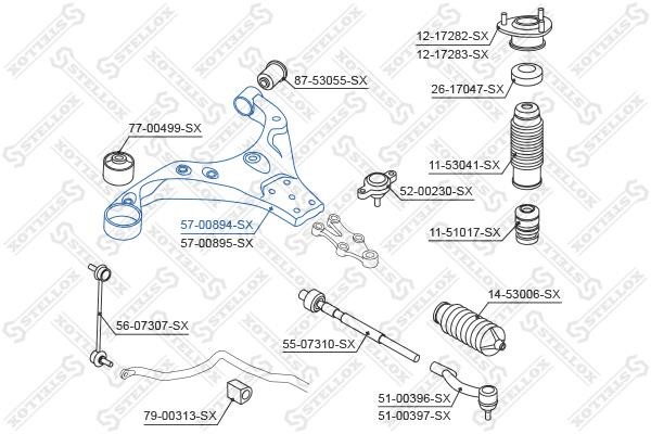 Stellox 57-00894-SX Suspension arm, front left 5700894SX: Buy near me in Poland at 2407.PL - Good price!