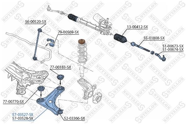 Stellox 57-03527-SX Важіль підвіски передній лівий 5703527SX: Приваблива ціна - Купити у Польщі на 2407.PL!