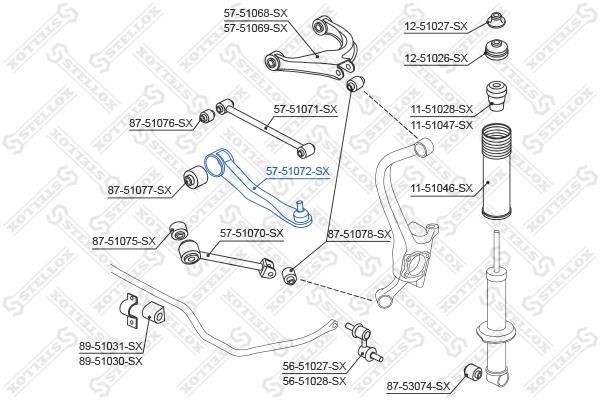 Stellox 57-51072-SX Suspension arm, rear lower 5751072SX: Buy near me in Poland at 2407.PL - Good price!