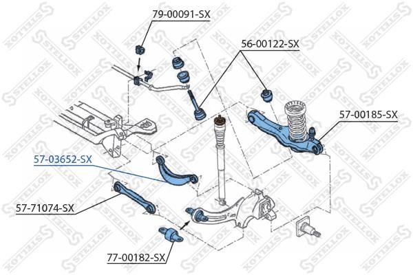 Stellox 57-03652-SX Rear suspension arm 5703652SX: Buy near me in Poland at 2407.PL - Good price!