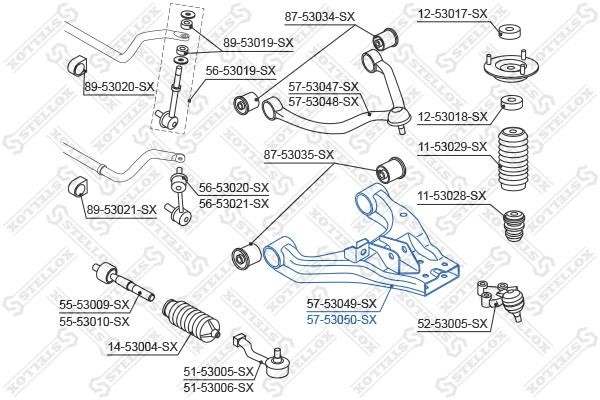 Stellox 57-53050-SX Suspension arm front lower right 5753050SX: Buy near me in Poland at 2407.PL - Good price!