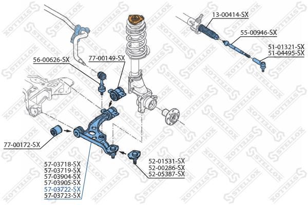 Stellox 57-03722-SX Aufhängungshebel vorne, links 5703722SX: Kaufen Sie zu einem guten Preis in Polen bei 2407.PL!