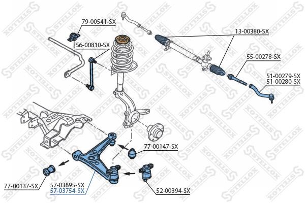 Stellox 57-03754-SX Track Control Arm 5703754SX: Buy near me in Poland at 2407.PL - Good price!
