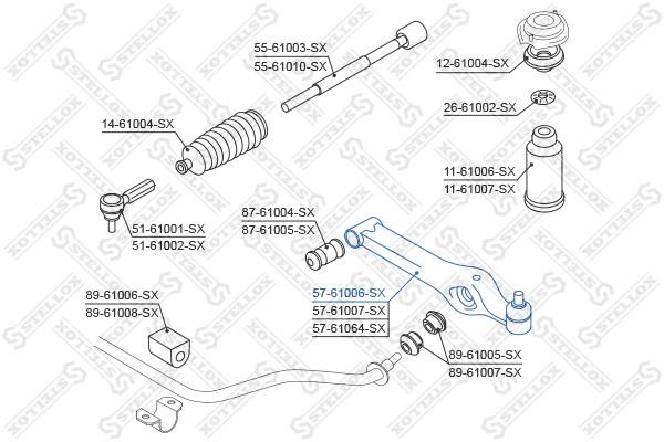 Stellox 57-61006-SX Suspension arm front lower 5761006SX: Buy near me in Poland at 2407.PL - Good price!