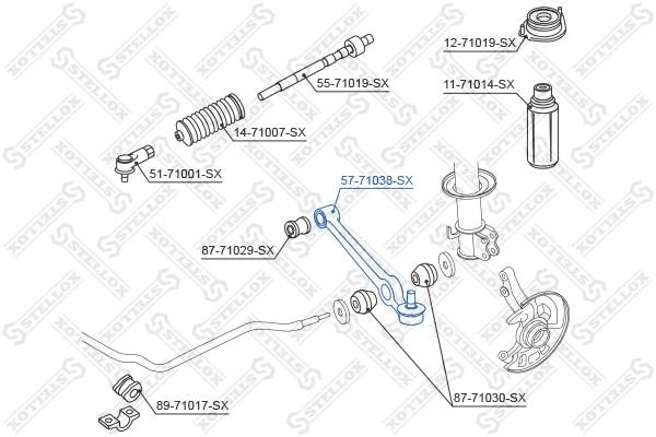 Stellox 57-71038-SX Front suspension arm 5771038SX: Buy near me in Poland at 2407.PL - Good price!