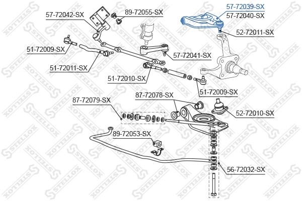 Stellox 57-72039-SX Suspension arm front upper left 5772039SX: Buy near me in Poland at 2407.PL - Good price!