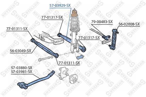 Stellox 57-03929-SX Suspension arm, rear lower 5703929SX: Buy near me in Poland at 2407.PL - Good price!