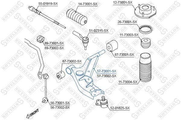Stellox 57-73001-SX Suspension arm, front left 5773001SX: Buy near me at 2407.PL in Poland at an Affordable price!