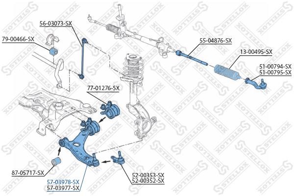 Stellox 57-03978-SX Suspension arm front lower left 5703978SX: Buy near me in Poland at 2407.PL - Good price!
