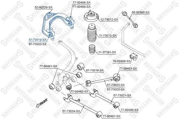 Stellox 57-73019-SX Suspension Arm Rear Upper Left 5773019SX: Buy near me in Poland at 2407.PL - Good price!