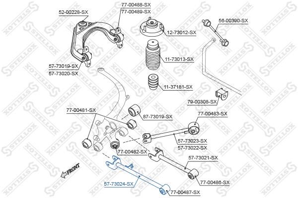 Stellox 57-73024-SX Suspension arm, rear lower 5773024SX: Buy near me at 2407.PL in Poland at an Affordable price!