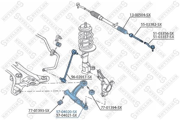 Stellox 57-04020-SX Suspension arm front lower left 5704020SX: Buy near me in Poland at 2407.PL - Good price!
