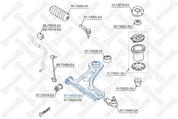 Stellox 57-73027-SX Suspension arm, front left 5773027SX: Buy near me in Poland at 2407.PL - Good price!