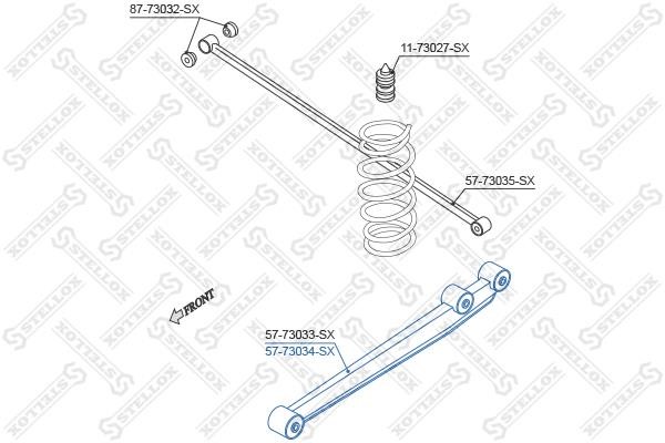 Stellox 57-73034-SX Rear suspension arm 5773034SX: Buy near me at 2407.PL in Poland at an Affordable price!