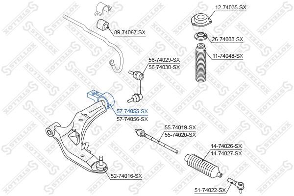 Stellox 57-74055-SX Suspension arm front right 5774055SX: Buy near me in Poland at 2407.PL - Good price!