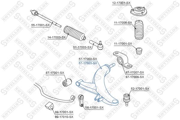 Stellox 57-17003-SX Suspension arm front lower left 5717003SX: Buy near me in Poland at 2407.PL - Good price!