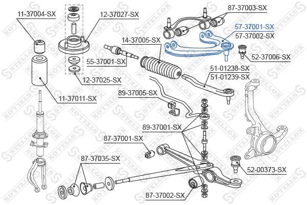Stellox 57-37001-SX Suspension arm front upper left 5737001SX: Buy near me in Poland at 2407.PL - Good price!