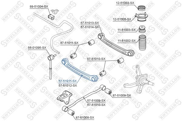 Stellox 57-51011-SX Suspension arm front right 5751011SX: Buy near me in Poland at 2407.PL - Good price!