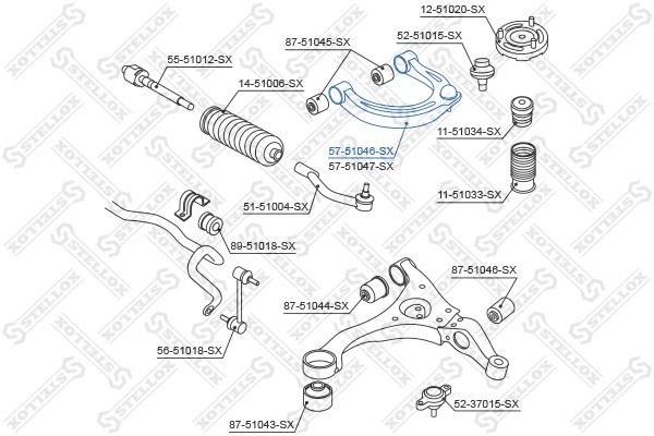 Stellox 57-51046-SX Suspension arm front upper left 5751046SX: Buy near me in Poland at 2407.PL - Good price!